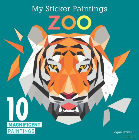 My Sticker Paintings: Zoo: 10 Magnificent Paintings (Happy Fox Books) Paint by Sticker for Kids 6-10 - Tiger, Ostrich, Iguana, Elephant, and more, with 60-100 Removable, Reusable Stickers per Design - Logan Powell [KSIĄŻKA]