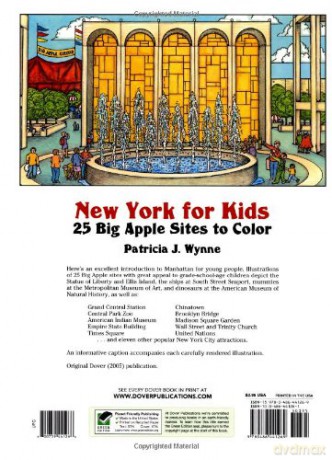 New York for Kids: 25 Big Apple Sites to Color (Dover Coloring Books) - Patricia J Wynne [KSIĄŻKA]