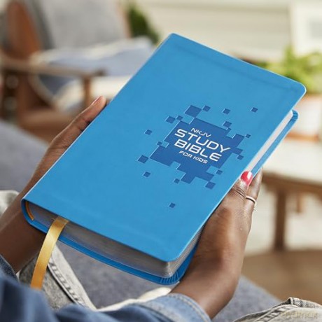NKJV Study Bible for Kids, Blue Leathersoft: The Premier Study Bible for Kids: New King James Version, Study For Kids, Blue, Leathersoft, Full Color Interior - Thomas Nelson [KSIĄŻKA]