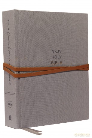 NKJV, Journal the Word Bible, Cloth over Board, Gray, Red Letter, Comfort Print: Reflect, Journal, or Create Art Next to Your Favorite Verses - Thomas Nelson [KSIĄŻKA]