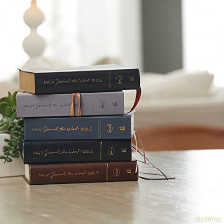 NKJV, Journal the Word Bible, Cloth over Board, Gray, Red Letter, Comfort Print: Reflect, Journal, or Create Art Next to Your Favorite Verses - Thomas Nelson [KSIĄŻKA]