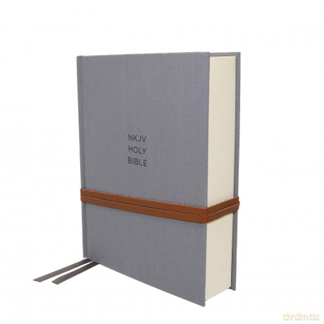 NKJV, Journal the Word Bible, Cloth over Board, Gray, Red Letter, Comfort Print: Reflect, Journal, or Create Art Next to Your Favorite Verses - Thomas Nelson [KSIĄŻKA]