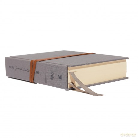 NKJV, Journal the Word Bible, Cloth over Board, Gray, Red Letter, Comfort Print: Reflect, Journal, or Create Art Next to Your Favorite Verses - Thomas Nelson [KSIĄŻKA]