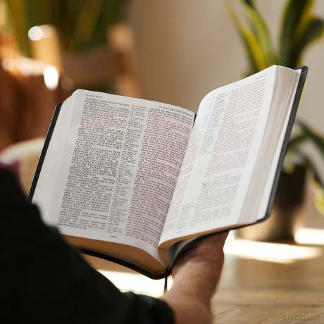 NKJV, Reference Bible, Center-Column Giant Print, Leather-Look, Burgundy, Red Letter Edition, Comfort Print Imitation Leather - Thomas Nelson [KSIĄŻKA]