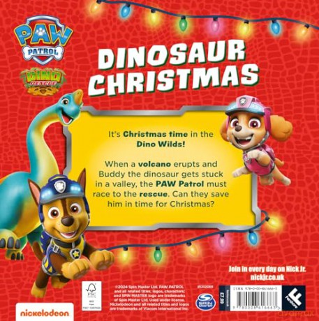 Paw Patrol Dinosaur Christmas Picture book: A BRAND NEW action packed festive story book for 2024 from the hit Nickelodeon series - Paw Patrol [KSIĄŻKA]