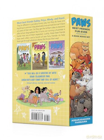 PAWS: Best Friends Fur-Ever Boxed Set (Books 1-3): Gabby Gets It Together, Mindy Makes Some Space, Priya Puts Herself First (A Graphic Novel Boxed Set) (Paws - Best Friends Fur-ever, 1-3) - Nathan Fairbairn [KOMIKS]