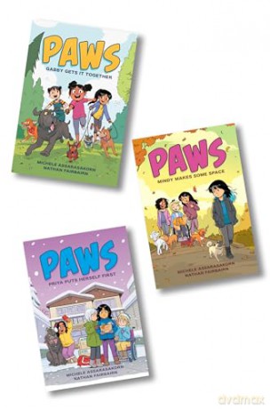 PAWS: Best Friends Fur-Ever Boxed Set (Books 1-3): Gabby Gets It Together, Mindy Makes Some Space, Priya Puts Herself First (A Graphic Novel Boxed Set) (Paws - Best Friends Fur-ever, 1-3) - Nathan Fairbairn [KOMIKS]