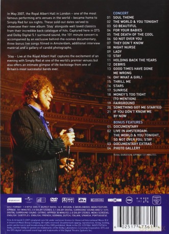 Simply Red: Stay - Live At The Royal Albert Hall [DVD]