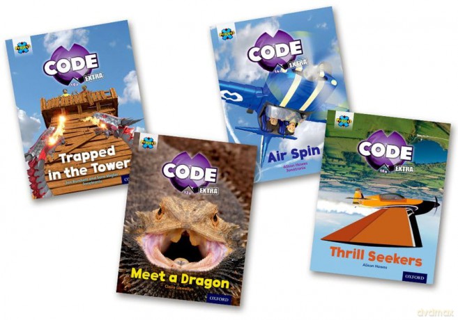 Project X CODE Extra: Light Blue Book Band, Oxford Level 4: Dragon Quest and Wild Rides, Mixed Pack of 4 - Jan Burchett [KSIĄŻKA]