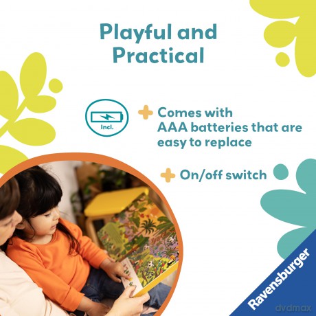 Ravensburger Play+ Search and Shine In The Jungle - Infant Sensory Book - Toddler Activity and Development Gifts - 24 Months+ (2 Years): Light-up, seek and find - Sandra Grimm [KSIĄŻKA]