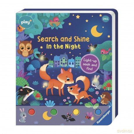 Ravensburger Play+ Search and Shine In The Night - Infant Sensory Book - Toddler Activity and Development Gifts - 24 Months+ (2 Years): Light-up, seek and find - Sandra Grimm [KSIĄŻKA]