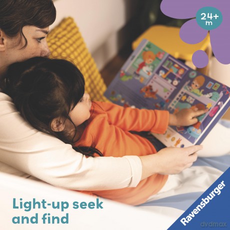 Ravensburger Play+ Search and Shine In The Night - Infant Sensory Book - Toddler Activity and Development Gifts - 24 Months+ (2 Years): Light-up, seek and find - Sandra Grimm [KSIĄŻKA]