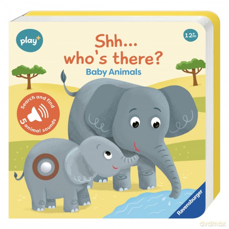 Ravensburger Play+ Shh... Who's There - Baby Animals - My First Look and Find Baby Sensory Book - Toddler Activity and Development Gifts - 12 Months+ (1 Year): Search and find - Dynamo Limited [KSIĄŻKA]