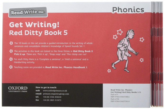 Read Write Inc. Phonics: Get Writing! Red Ditty Book 5 Pack of 10 - Ruth Miskin [KSIĄŻKA]