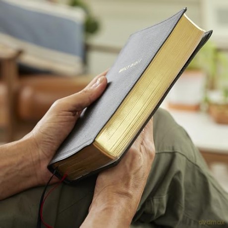 RSV Personal Size Bible with Cross References, Black Genuine Leather, (Sovereign Collection) - Thomas Nelson [KSIĄŻKA]