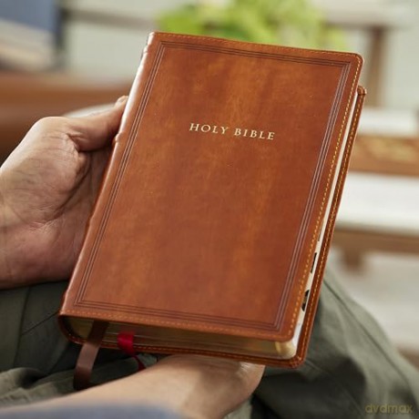 RSV Personal Size Bible with Cross References, Brown Leathersoft, Thumb Indexed, (Sovereign Collection) - Thomas Nelson [KSIĄŻKA]