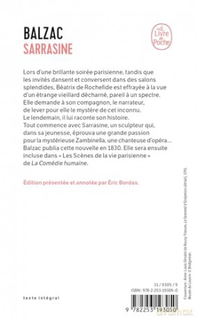 Sarrasine (Le Livre de Poche): 19305 - Honore de Balzac [KSIĄŻKA]
