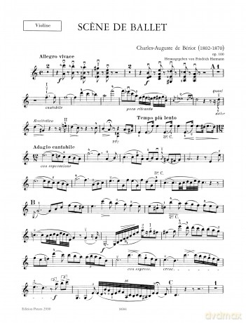Scene de Ballet Op.100 (Violin and Piano) - Charles-August de Beriot [KSIĄŻKA]