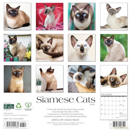 Siamese Cats 2025 Wall [KSIĄŻKA]