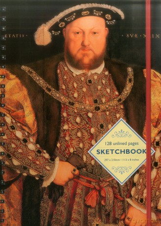 Sketchbook - Portrait of Henry VIII: By Hans Holbein the Younger: 128-Page Unlined Pages - n/a [KSIĄŻKA]