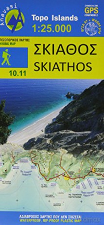 SKIATHOS (10.11) 1:25,000: Topografische Wanderkarte 10.11. Griechische Inseln - Ägäis - Sporaden - Aegean Sporades - Anavasi Editions [KSIĄŻKA]