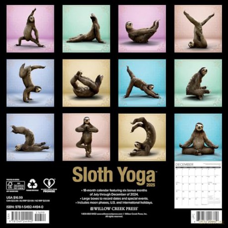 Sloth Yoga 2025 Wall [KSIĄŻKA]