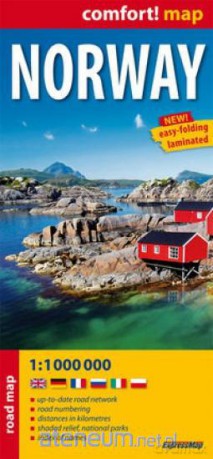 Norwegia laminowana mapa samochodowa 1:1 000 000 [KSĄŻKA]