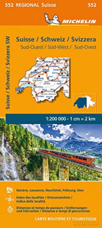 Suisse Sud-Ouest - Michelin Regional Map 552: Maps (Michelin Regional Maps) - Michelin [KSIĄŻKA]