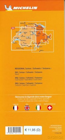 Suisse Sud-Ouest - Michelin Regional Map 552: Maps (Michelin Regional Maps) - Michelin [KSIĄŻKA]