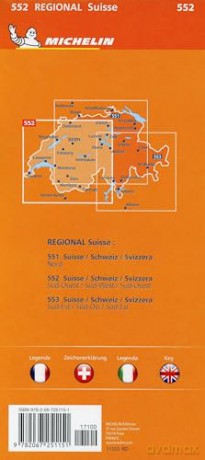 Suisse Sud-Ouest - Michelin Regional Map 552: Maps (Michelin Regional Maps) - Michelin [KSIĄŻKA]