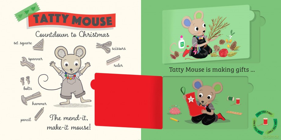 Tatty Mouse Christmas: the brand new lift-the-flap festive board book from the author of Mixed Up Fairy Tales. Part of: Tatty Mouse (4 books) - Hilary Robinson [KSIĄŻKA]