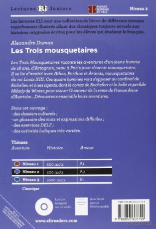 Teen ELI Readers - French: Les trois mousquetaires (Lectures Eli Juniors Niveau 2 A2): Les trois mousquetaires + downloadable audio - Alexandre Dumas [KSIĄŻKA]