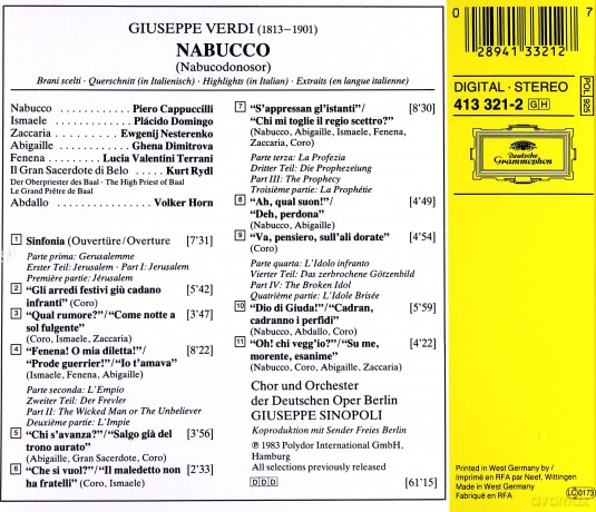 Sinopoli: Verdi-Nabuco [CD]