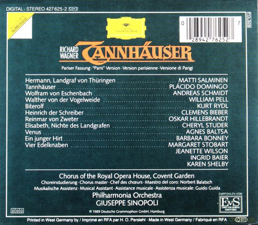 Sinopoli: Wagner:Tannhaeuser (Complete) [3CD]