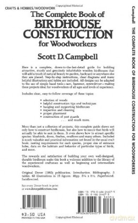 The Complete Book of Bird House Construction for Woodworkers (Dover Woodworking) - Scott D. Campbell [KSIĄŻKA]