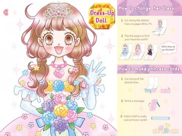 The Kawaii Princess Drawing and Activity Book: Draw Cute Princesses with Mix-and-Match Clothing, Hair and Accessories! (With 150 colorful stickers) [KSIĄŻKA]