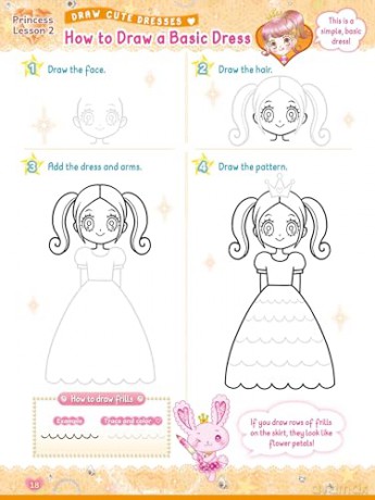 The Kawaii Princess Drawing and Activity Book: Draw Cute Princesses with Mix-and-Match Clothing, Hair and Accessories! (With 150 colorful stickers) [KSIĄŻKA]
