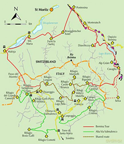 The Tour of the Bernina: 9 Day Tour in Switzerland and Italy and Tour of Italy's Valmalenco - Gillian Price [KSIĄŻKA]