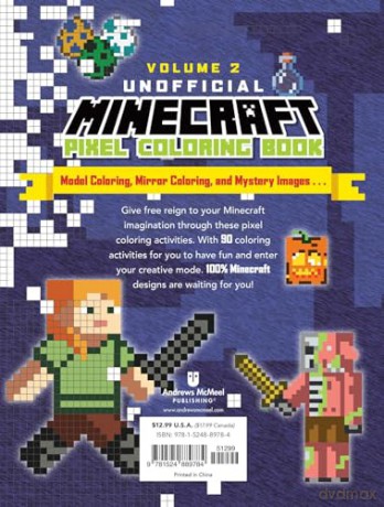 The Unofficial Minecraft Pixel Coloring Book: Volume 2 (Volume 2) [KSIĄŻKA]