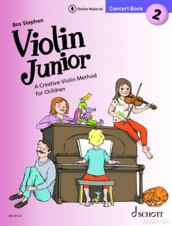 Violin Junior: Concert Book 2 - A Creative Violin Method for Children - 1-2 violins and piano - Sheet Music with Online Material - (ED 23122) - Ros Stephen [KSIĄŻKA]