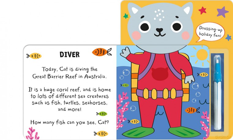 What Will You Wear, Cat A magic water painting book about going on holiday! (Dressing-Up Water Painting) - Katie Button [KSIĄŻKA]