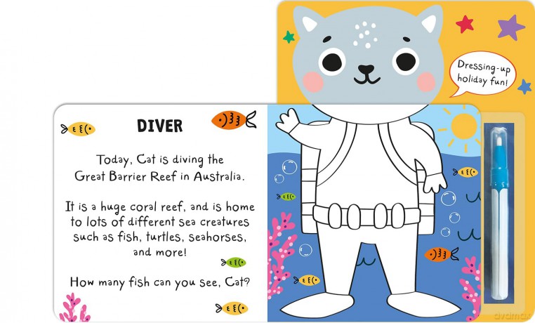 What Will You Wear, Cat A magic water painting book about going on holiday! (Dressing-Up Water Painting) - Katie Button [KSIĄŻKA]