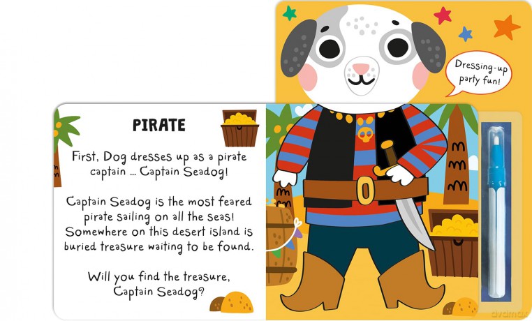 What Will You Wear, Dog A magic water painting book about going to a fancy-dress party! (Dressing-Up Water Painting) - Katie Button [KSIĄŻKA]