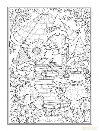 Whimsical Gnomes Coloring Book (Dover Adult Coloring Books) - Theresa Trinder [KSIĄŻKA]