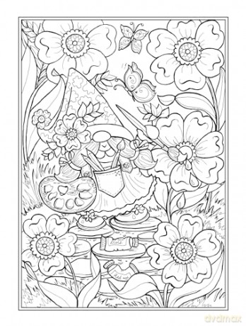 Whimsical Gnomes Coloring Book (Dover Adult Coloring Books) - Theresa Trinder [KSIĄŻKA]
