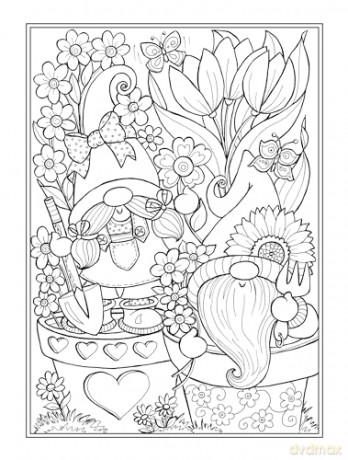 Whimsical Gnomes Coloring Book (Dover Adult Coloring Books) - Theresa Trinder [KSIĄŻKA]