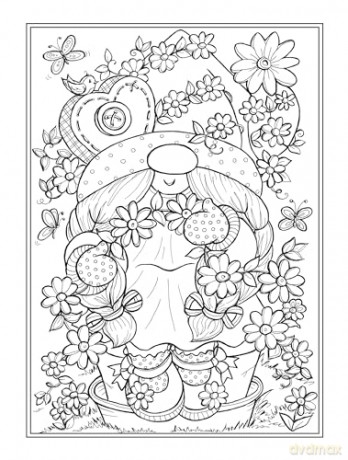 Whimsical Gnomes Coloring Book (Dover Adult Coloring Books) - Theresa Trinder [KSIĄŻKA]