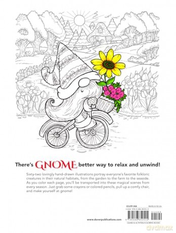 Whimsical Gnomes Coloring Book (Dover Adult Coloring Books) - Theresa Trinder [KSIĄŻKA]
