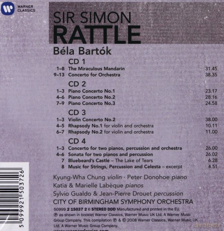 Sir Simon Rattle: Simone Rattle: Bartok [4CD]