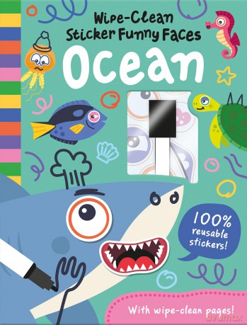 Wipe-Clean Sticker Funny Faces Ocean - Rob Abbott [KSIĄŻKA]